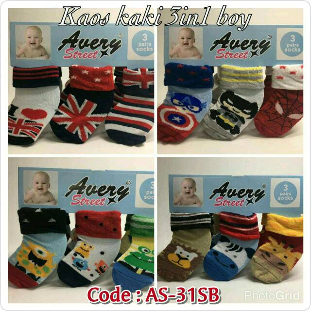 KAOS KAKI AVERY STREET 3PASANG