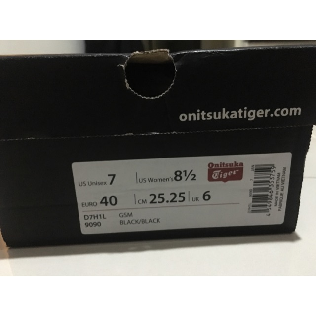 Onitsuka Tiger GSM Black Ori size 40