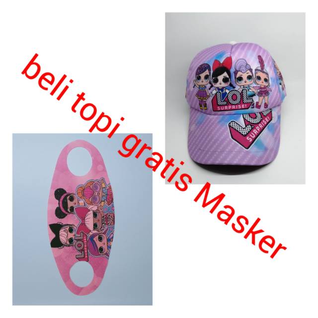 topi anak kartun LOL / topi anak / topi anak print / topi anak karakter