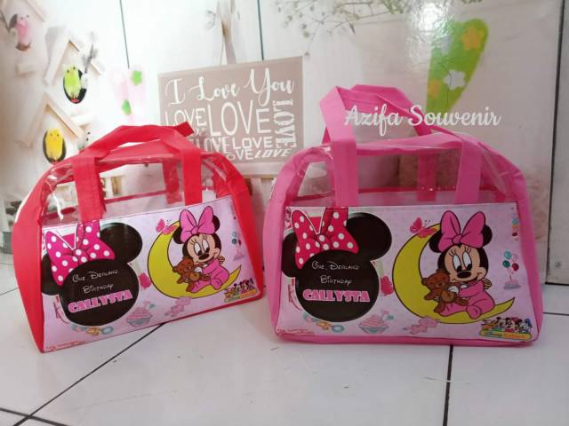 Tas Souvenir Ulang Tahun Goodie Bag Ultah Custom model Busur Printing Full Color-1