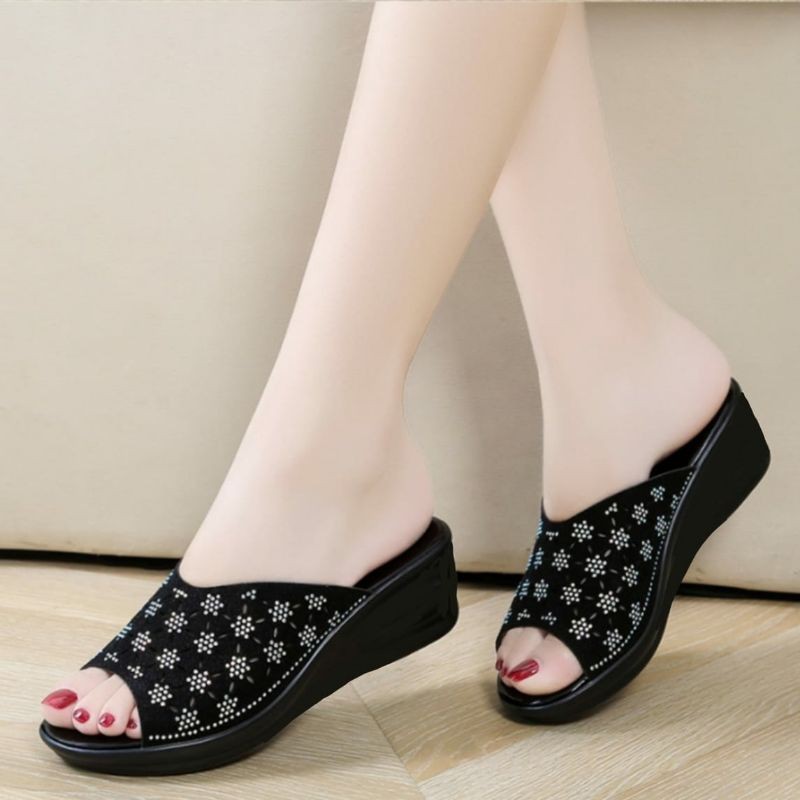 ZEVA Sendal Wedges Wanita Simple LY 25