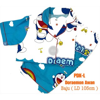  BAJU  TIDUR PIYAMA DEWASA  PDK SETELAN PENDEK KATUN DORAEMON  