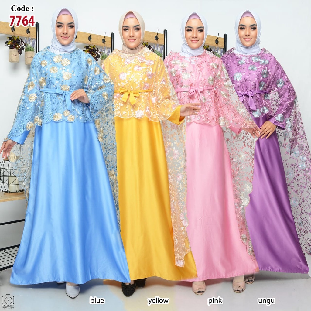 Trijaya . Dress brokat tile matt satin velvet all size fit xl