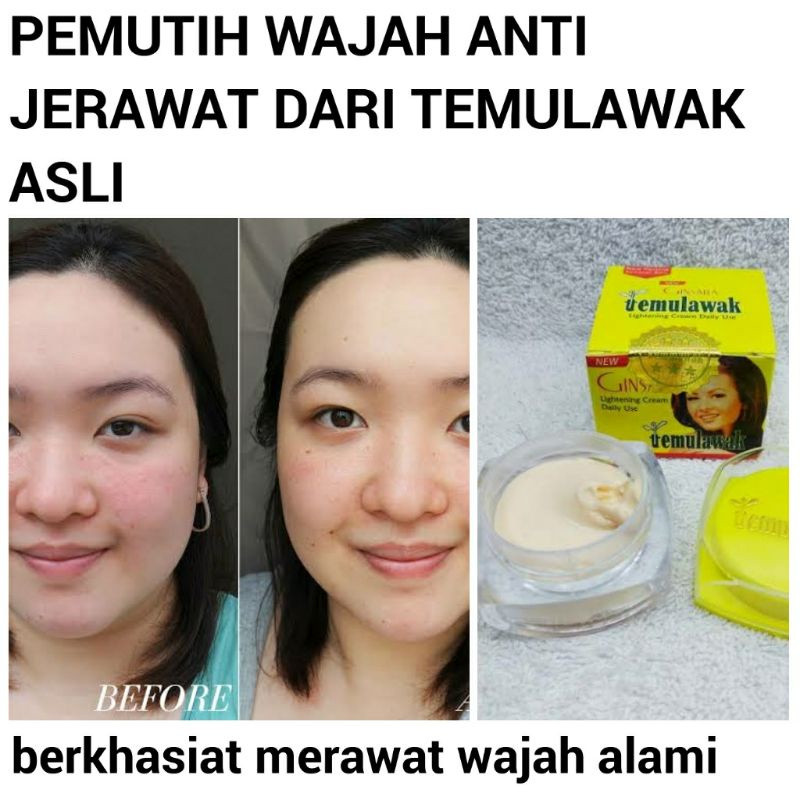 cream pemutih wajah penghilang jerawat temulawak ginsara asli