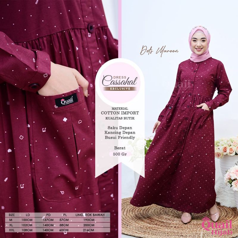 Cassahal original Quail Hijab gamis katun
