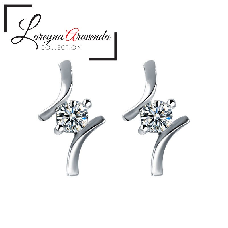 Anting Wanita Titanium Model Kilau Unik Kristal Crystal Zirconia AT084