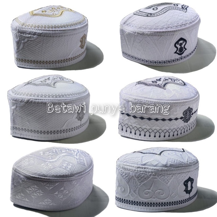 Spesial peci haji kopiah haji peci malaysia motif assagofah - Putih Warna No.9 Free ongkir