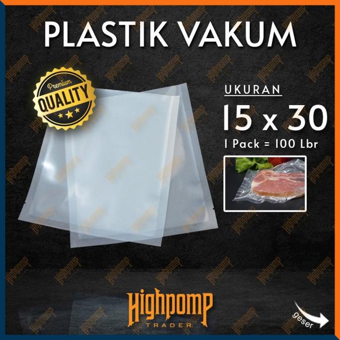 PLASTIK VAKUM POLOS 15X30 / VACCUM POLOS / VACUUM MAKANAN