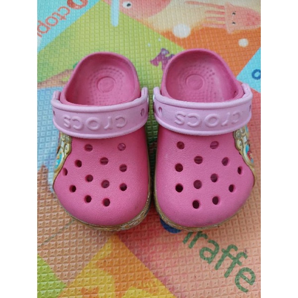 preloved Sandal sepatu anak perempuan cewek crocs princess disney original
