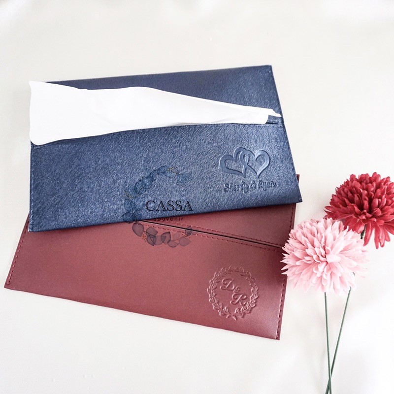 TISSUE POUCH ADA EMBOSS [MIN 100 PCS] - SOUVENIR PERNIKAHAN MURAH/ SOUVENIR UNIK/ SOUVENIR NEWNORMAL
