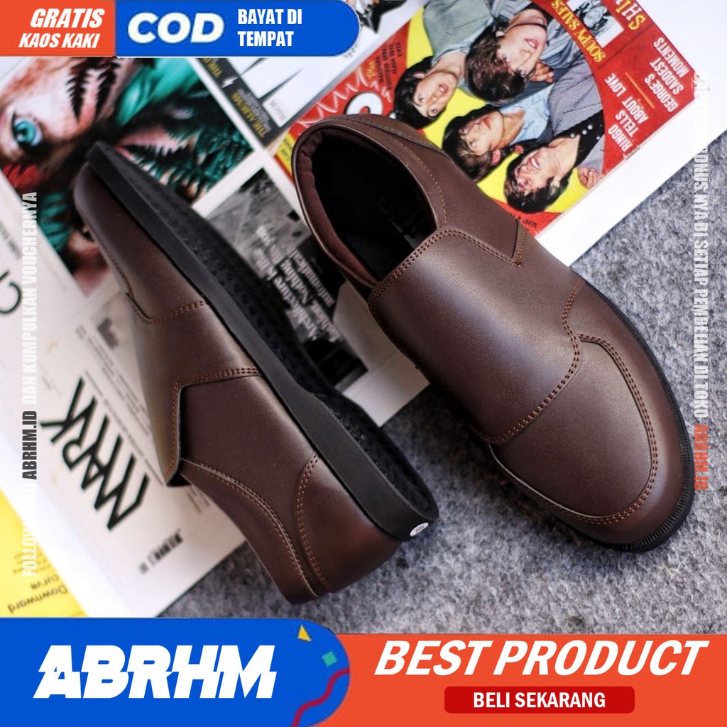 ABRHM x SAMUEL Sepatu Slip On Pria Sepatu Pria Casual Sepatu Kerja Kantor Pria Cowok / Cowo Ori Sepatu Kasual Santai Kuliah Kondangan Gaya Keren Kekinian Original