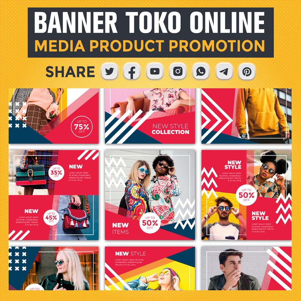  JASA  DESAIN MEDIA PROMOSI  BANNER TOKO ONLINE SPANDUK 