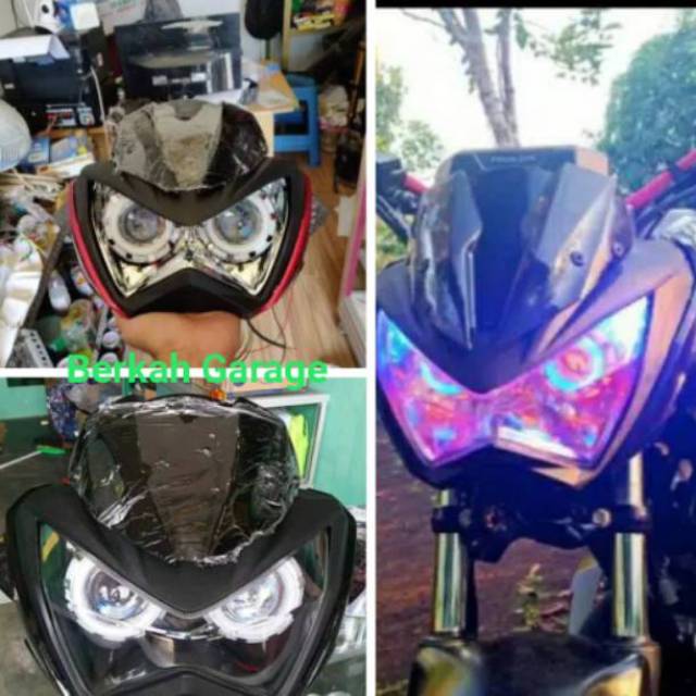 Headlamp Ninja Z 250 + Projie Red Blue Red Reflektor Plus Projie Ninja Z 250 Batok Kepala