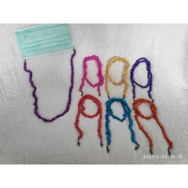 Tali Masker/ Kalung Masker/ Strap Masker/ Kalung Batu Pecah Pelangi Fashion Cantik Unik