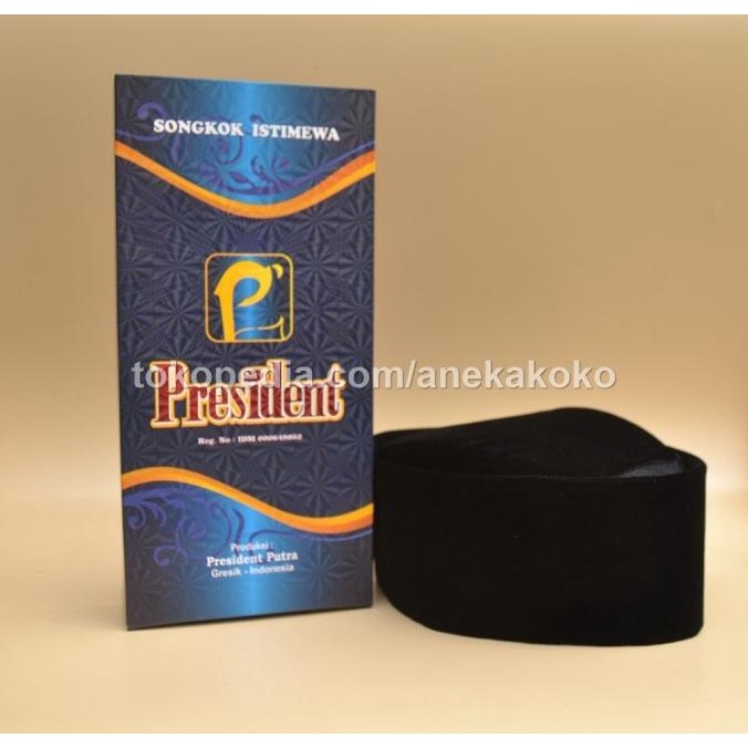 Songkok Peci Nasional Hitam Susun AC Awing President