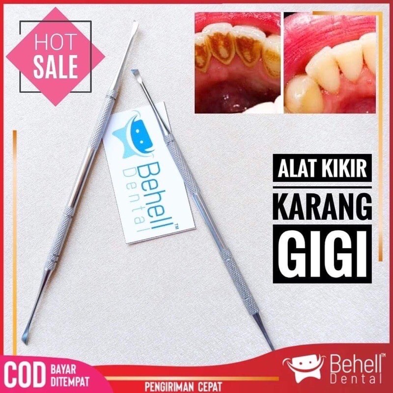 ORI ALAT PENGHILANG KARANG GIGI AMPUH 2 SISI - SCALER SCALLER SCALING ALAT KIKIR KALKULUS KARANG GIGI MANUAL - PENGHILANG PEMBERSIH PLAK MEMBANDEL AMPUH - BEHELLDENTAL