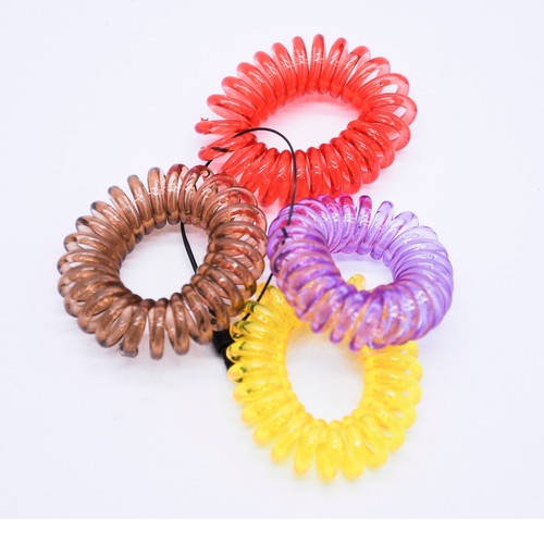 IKAT KARET RAMBUT SPIRAL MINI BENING/ KUNCIRAN RAMBUT MINI SPIRAL WARNA BENING SATUAN RANDOM