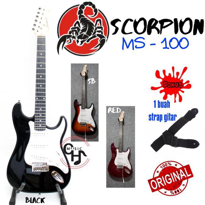 Gitar Elektrik Scorpion Ms -100 - Hitam