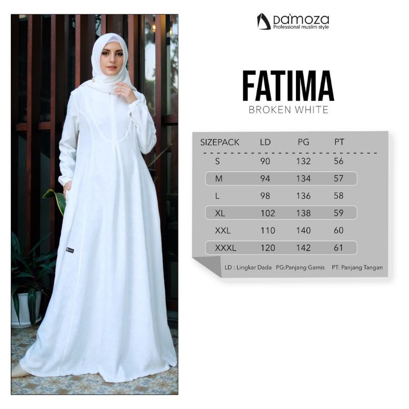 [READY] DAMOZA FATIMA BROKEN WHITE GAMIS DAMOZA FATIMA PUTIH