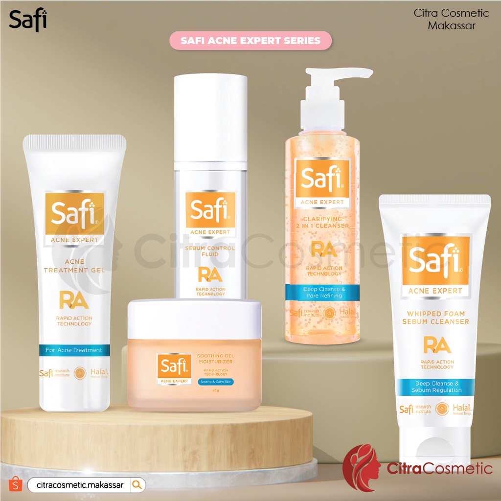 Safi Acne Expert Series | Acne Treatment Gel | Clarifying 2In1 Cleanser | Serum Control | Gel Moisturizer | Serum Cleanser