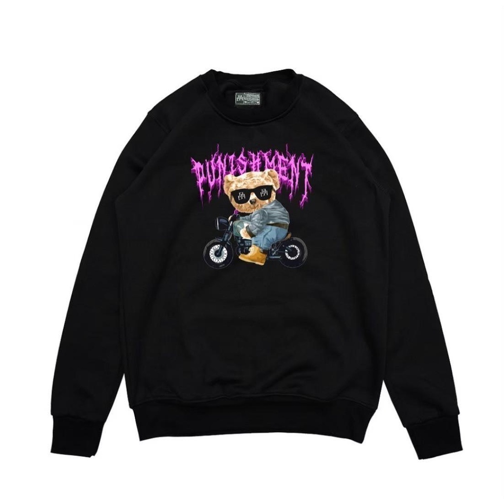 Sweater PUNIS pria dan wanita - Crewneck Hitam metal pria dan wanita - Sweater beruang - Sweater warna hitam