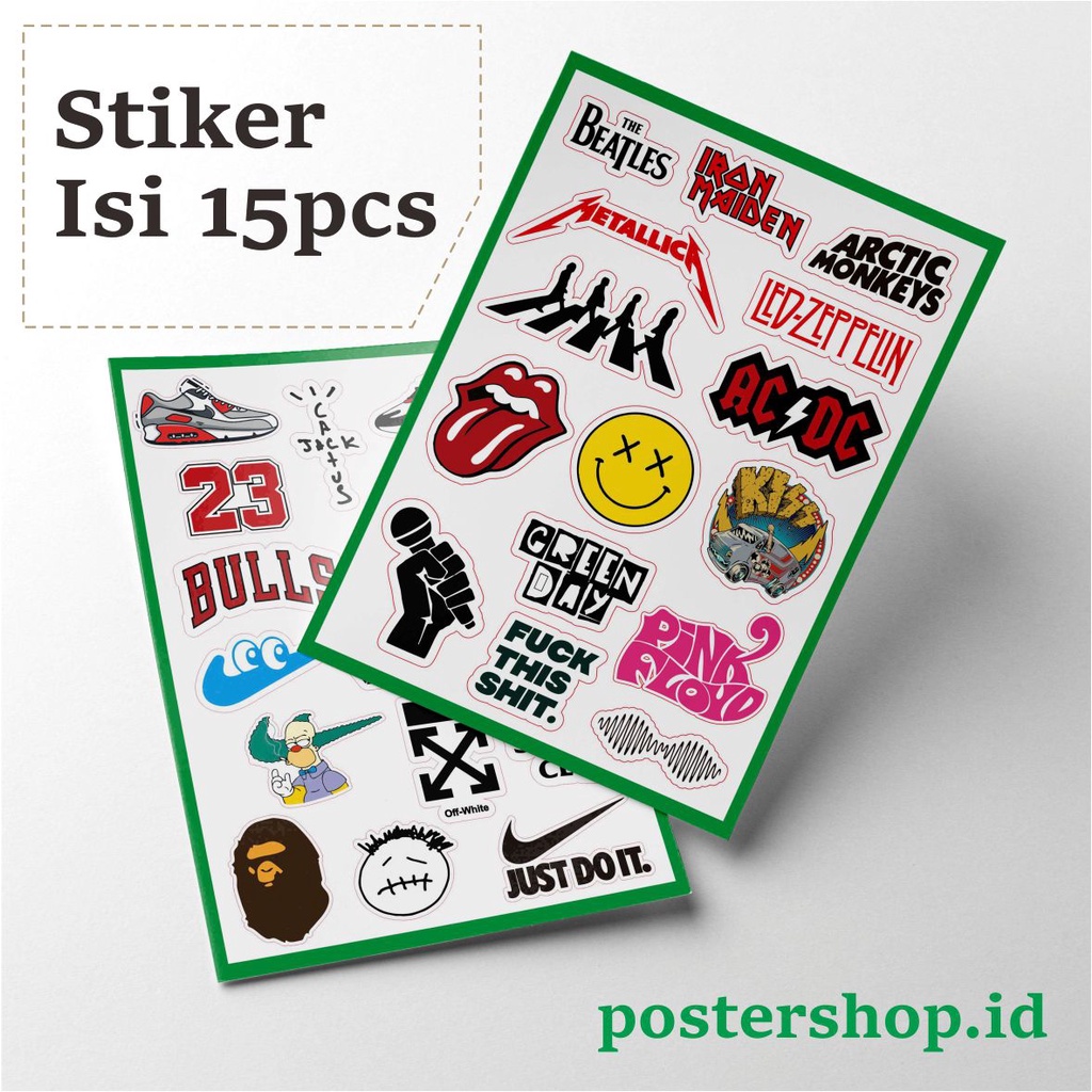 

[ISI 15PCS] Sticker Stiker Setiker Band 1 Untuk Laptop | HP | BINDER | Helm | Motor Anti Air