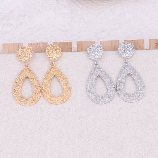 Anting Tetes Air Korea Hijab Muslim Jilbab Earrings Wanita Fashion Vintage Women Cantik Water Drop Metal Model Tusuk