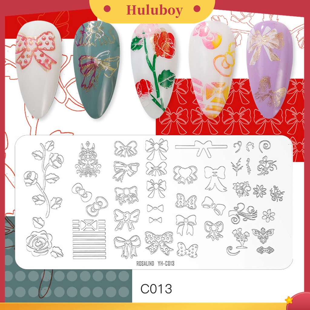 Huluboy Huluboy♡ Plat Stempel Kuku Aneka Motif Anti Karat Untuk Salon