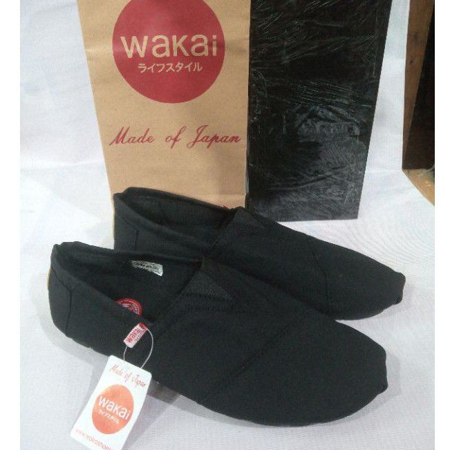sepatu Wakai pria Original black sepatu Slip'on 39/43