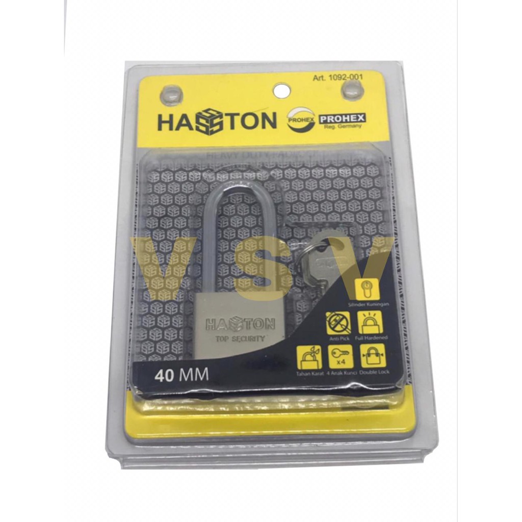 Hasston Gembok 40mm panjang 1092-001 / Gembok satin / gembok rumah
