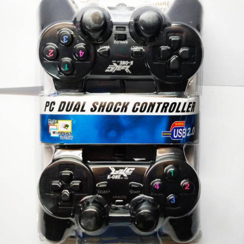 Stik Joystik Gamepad Double untuk PC Analog Getar