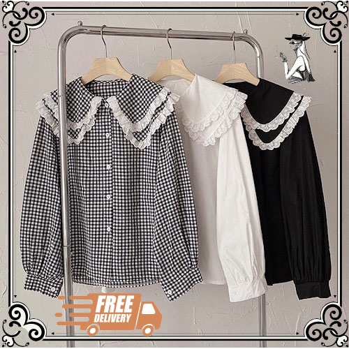 baju wanita Kemeja/Blouse Simpel Wanita kekinian dan nyaman - HILINA SHIRT