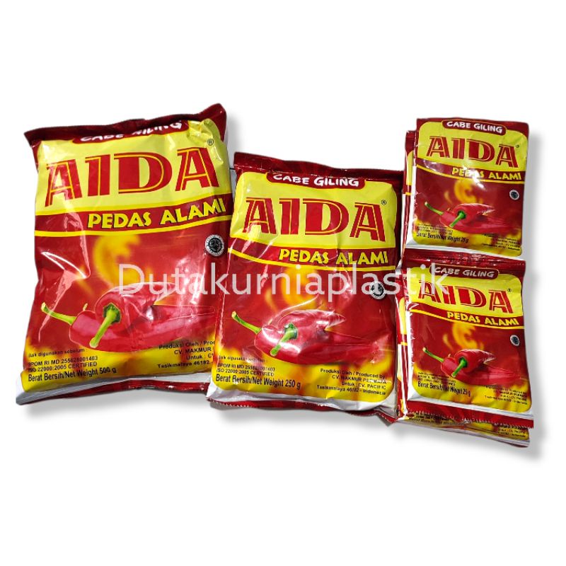 BUBUK CABE AIDA 250 Gram Cabai Pedas Tabur Bumbu Bakso Aci Seblak Cimol Tahu Bulat