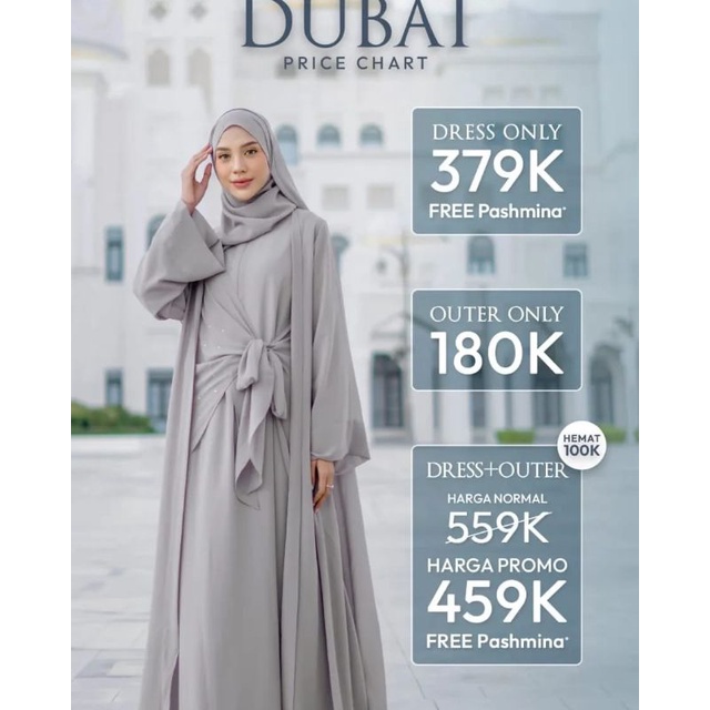 Abaya Dubai set outer inner ori by cover me
