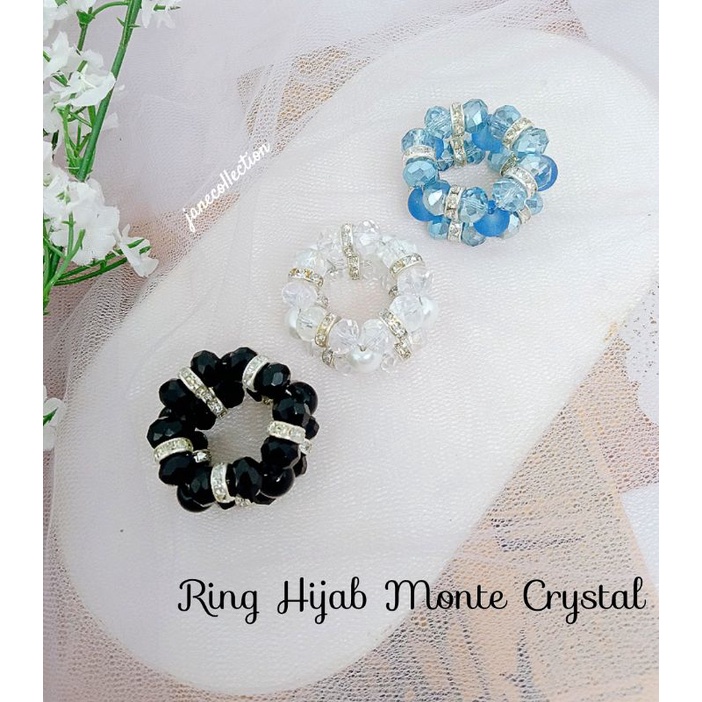 ring hijab monte crystal ring jilbab cincin permata crystal cantik hand made