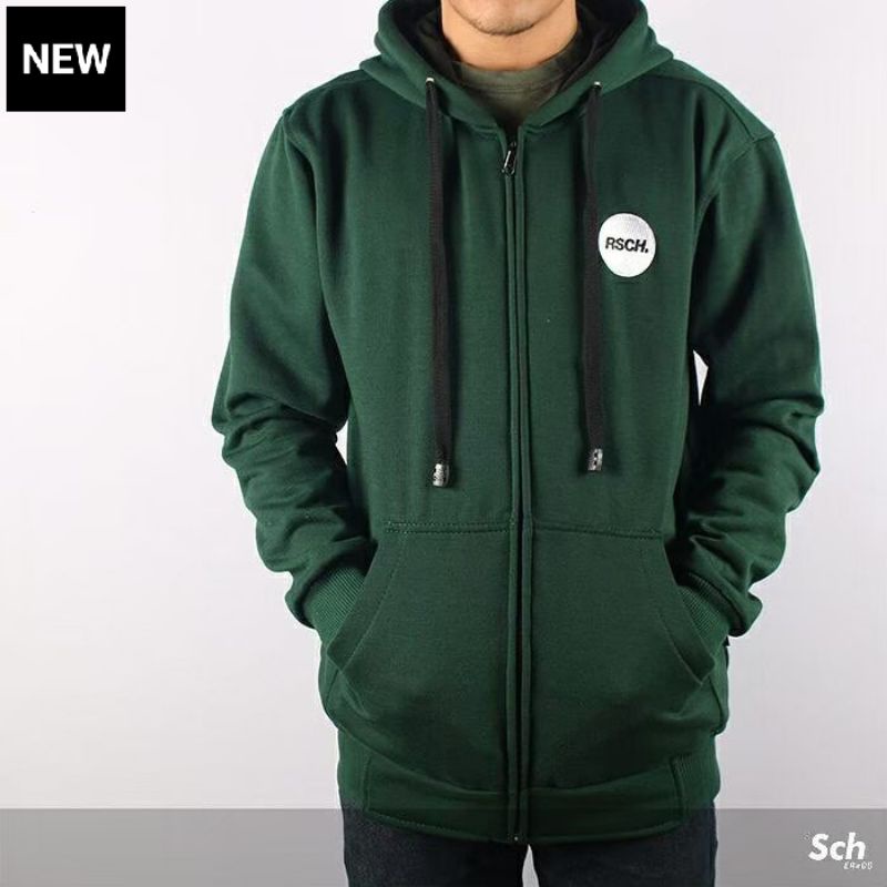 Sweater Hoodie Distro Rsch Outfit Pria Wanita Hijau Bahan Fleece Tebal Premium Original Real Pict