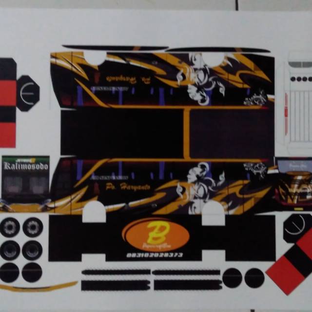 Lembaran papercraft bus paperbus Haryanto Kalimosodo Jetbus Hdd2 murah