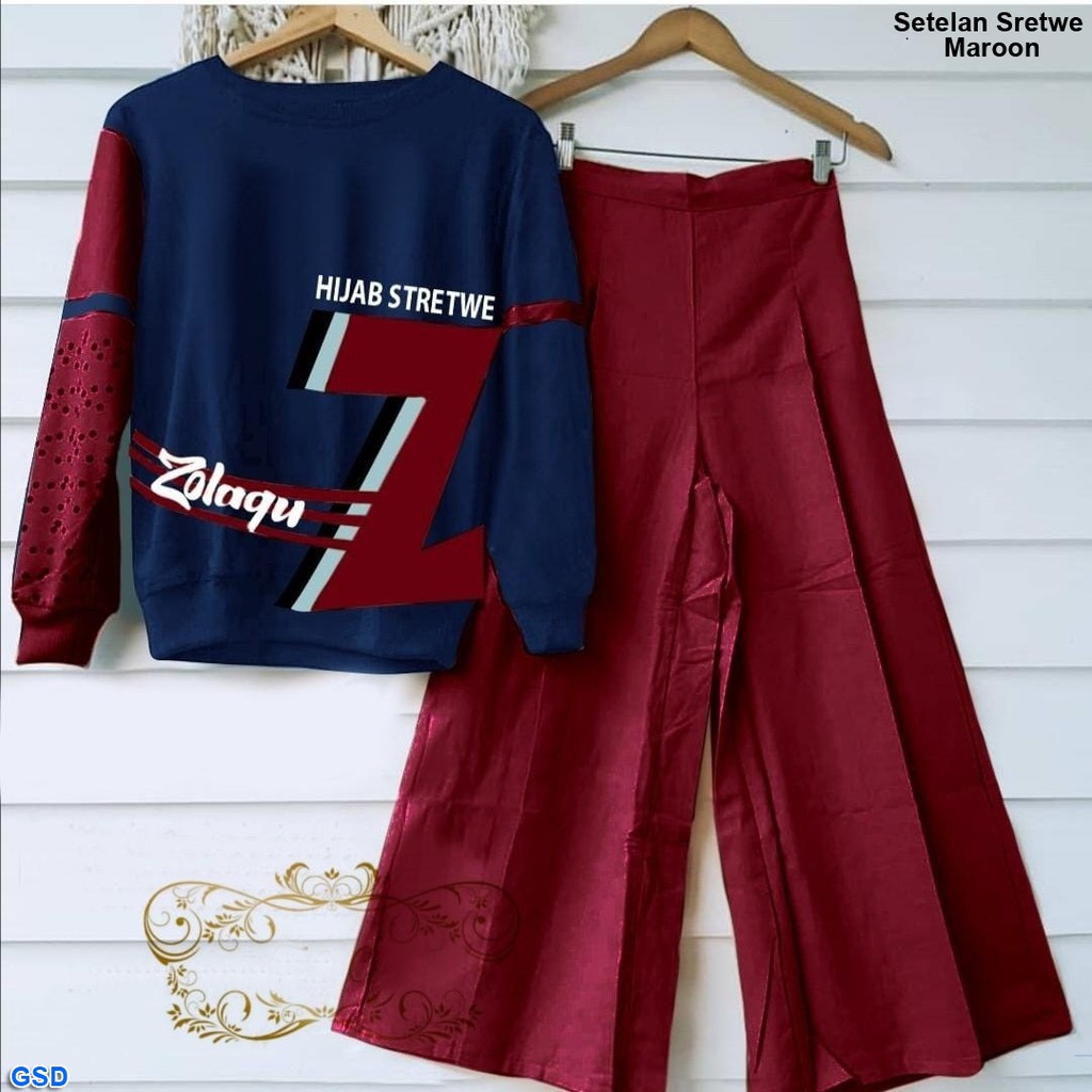 Set Z 2in 1/ Setelan Wanita Muslim/Baju Dan Celana Kulot Wanita Terbaru/ Setelan Murah/Setelan Korea