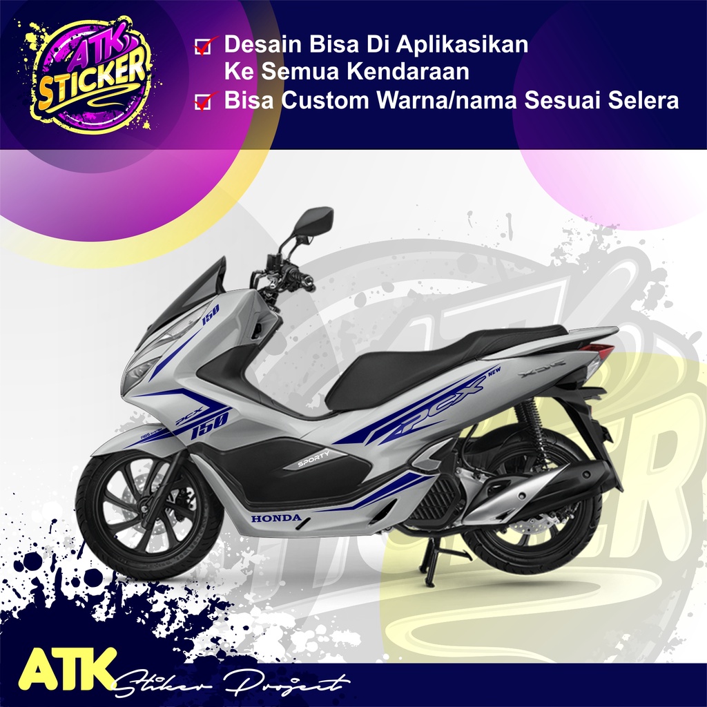Jual Stiker Cuting PCX Stiker Striping PCX Full Custom Stiker PCX Biru