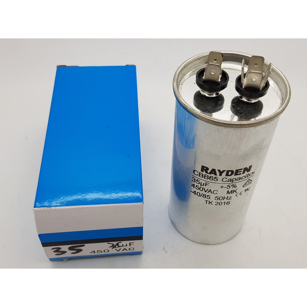 kapasitor alumunium 35 mikro F / capasitor AC genset kulkas