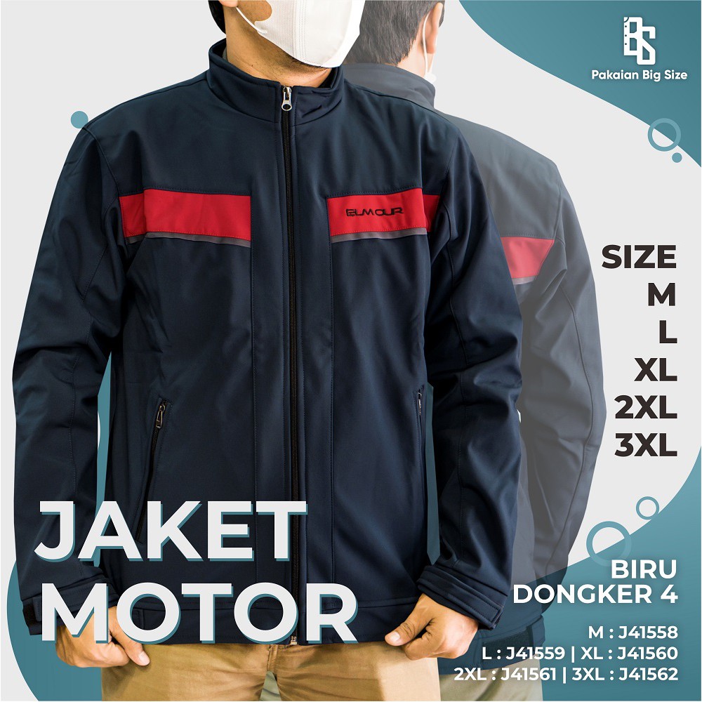 Jaket Pria JSTRO | Jaket Motor Elmour Premium Bonding Biru Dongker