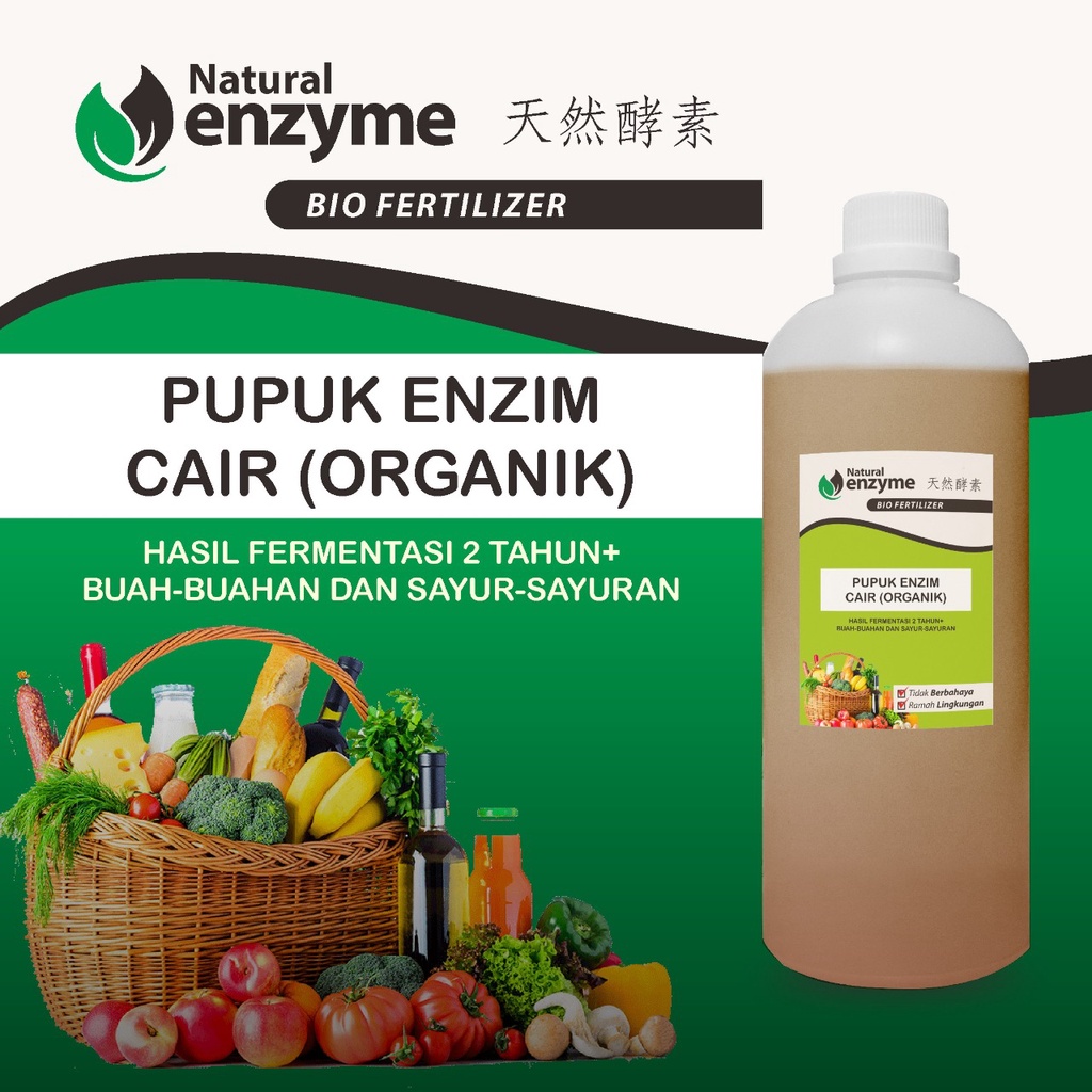 Pupuk Enzim Cair Organik Natural Enzyme Bio Fertilizer Kemasan 1 Liter Botol