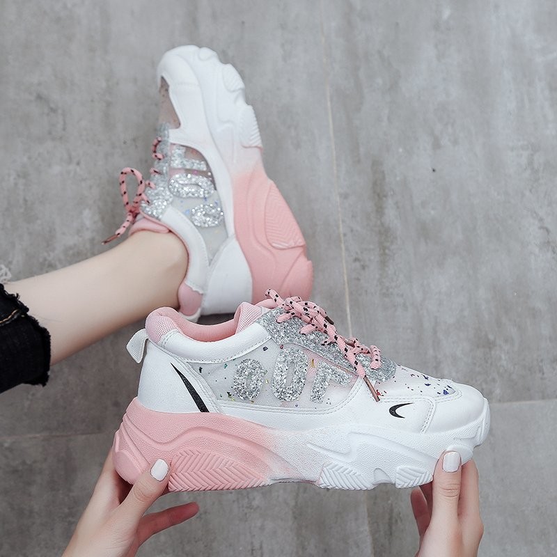 JeniBell - Sepatu Sneakers Wanita Import Julia / Sneakers Wanita Import-Pink