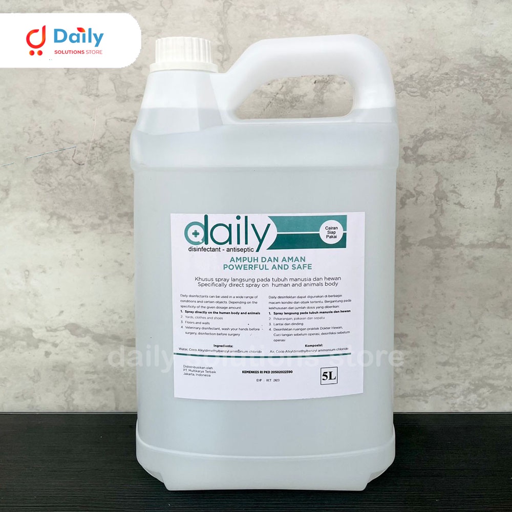 DESINFEKTAN DAILY REGULER DISINFEKTAN ANTISEPTIC 5 LITER ANTI VIRUS ANTIBACTERIAL