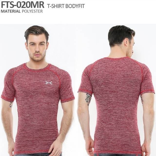 FTS-020MR Kaos sport fitness bodyfit FLEX merah