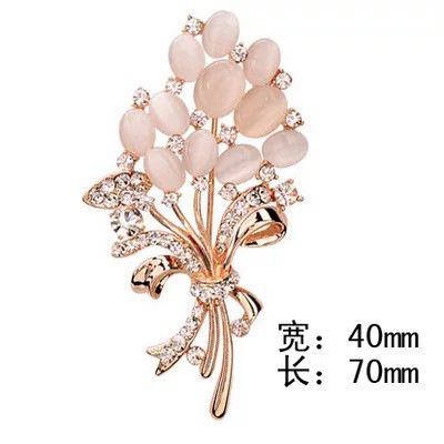 High-end Retro Mutiara Zirkon Bros Opal Swan Kupu-kupu Merak Bunga Berlian Imitasi Bros Aksesoris indah-3#