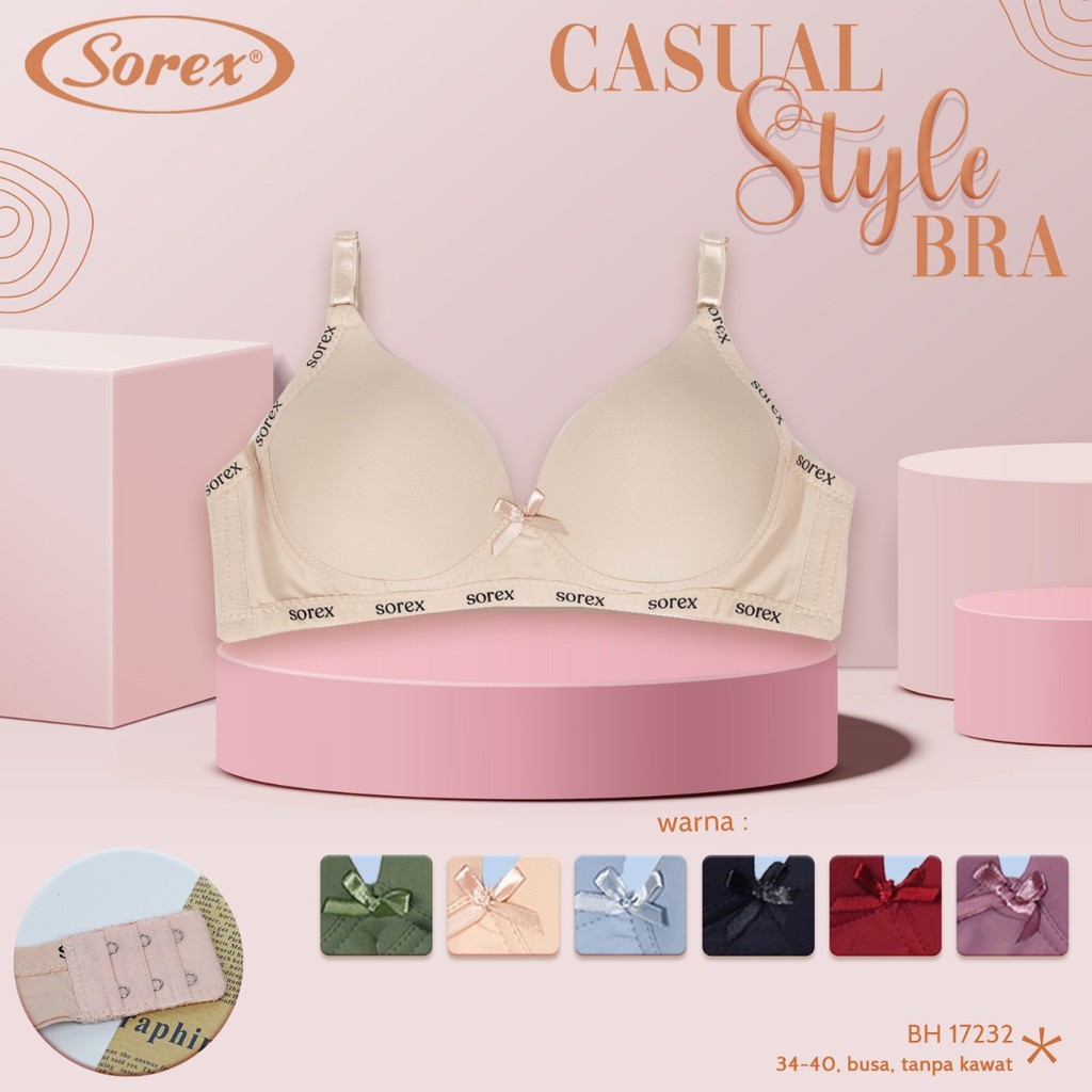 babybear BB Sorex Bra Busa Tanpa Kawat Kait 2 Setara Cup B BH Harian Casual Style Bra 17232