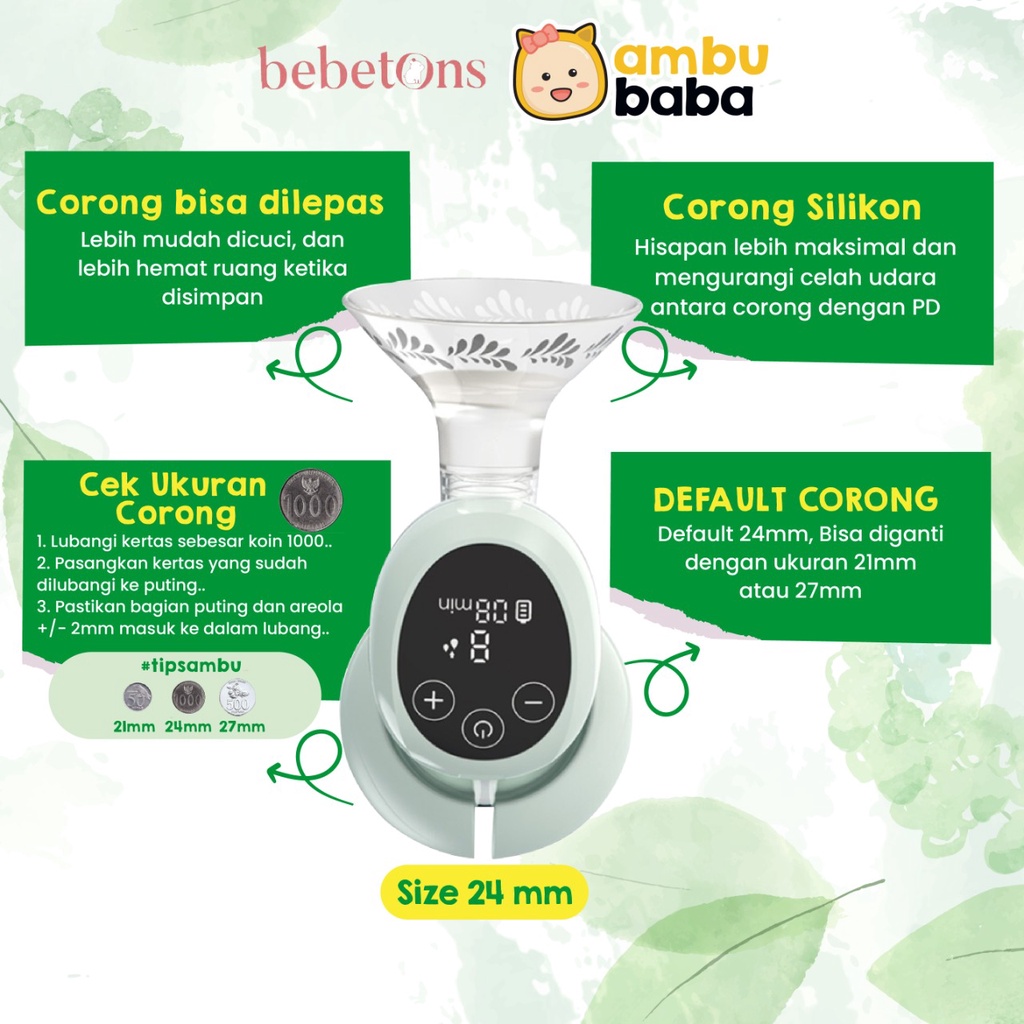 Bebetons Neo Single Electric Breast Pump Pompa ASI Elektrik