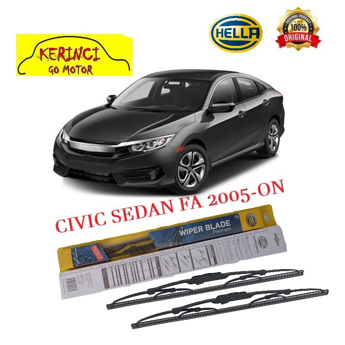 WIPER HONDA CIVIC SEDAN FA 2005-ON HELLA PREMIUM 24&quot; &amp; 19&quot; SEPASANG