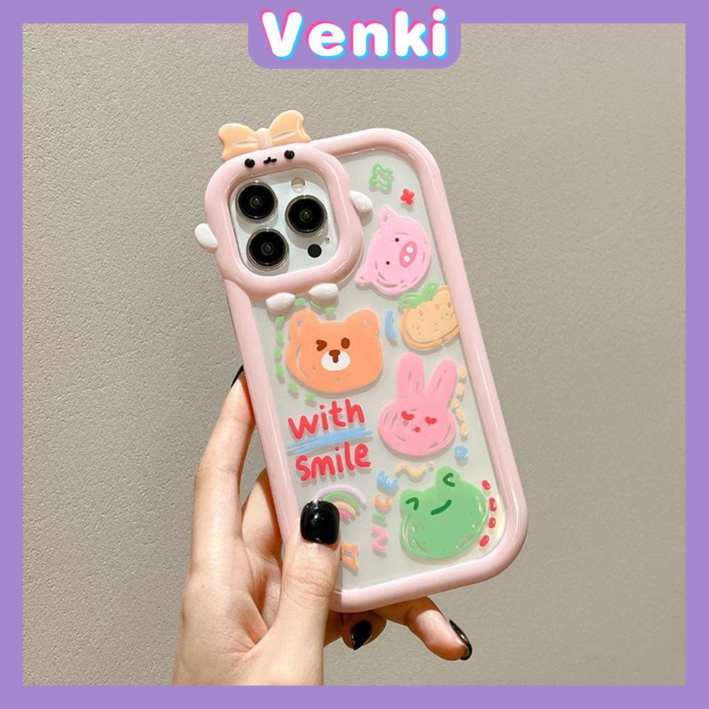 iPhone Case Silicone Soft Case Clear Case Airbag Shockproof Protection Camera Shiny Feel Bear Cartoon Cute Compatible For iPhone 11 Pro Max 13 Pro Max 12 Pro Max 7Plus xr XS Max